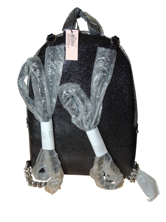 Victoria Secret NEW Sparkly Glitter Black Silver Compact Mini Backpack main image 14